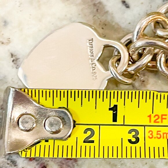 Tiffany & Co. Blank Engravable Heart Pendant Necklace Sterling Silver 16" - Picture 13 of 13